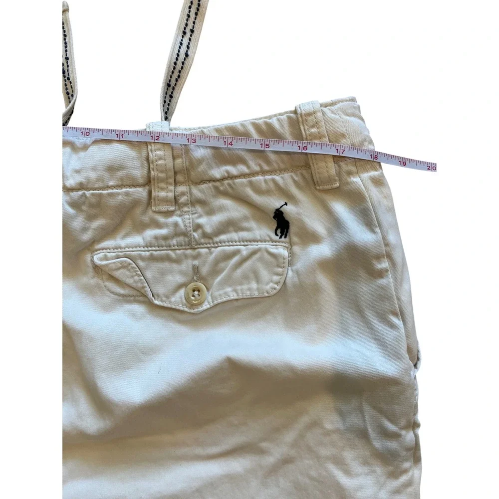 Polo Ralph Lauren Mens Chino Shorts Size 35 Cream Off White Cotton Drawstring 36